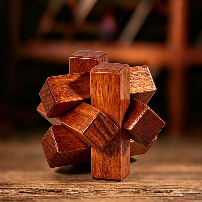 Wooden Puzzle Kids - Деревянная головоломка-узелок: развивающая логическая игра для