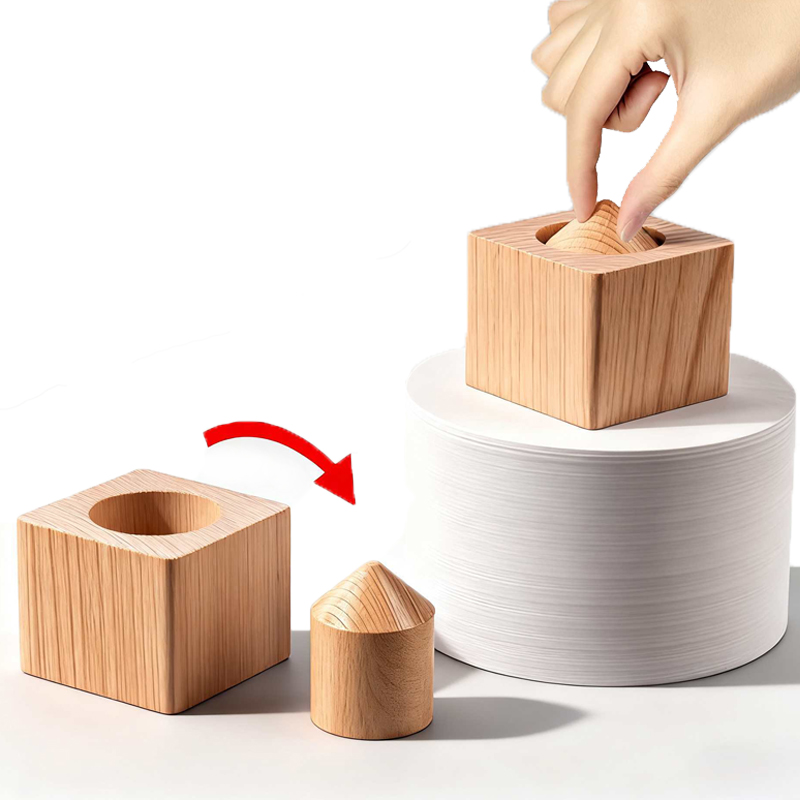 Wooden Puzzle Kids - Непосумые деревянные блоки «Возьмите из цилиндра»