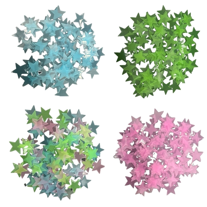 Glow In Dark Stars - Упаковка из 100 светящихся 3D-наклеек со