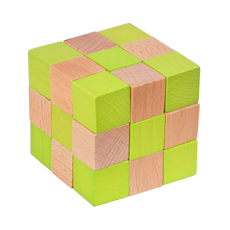 Wooden Puzzle Kids - Деревянный кубик змеи, головоломка IQ, логическая