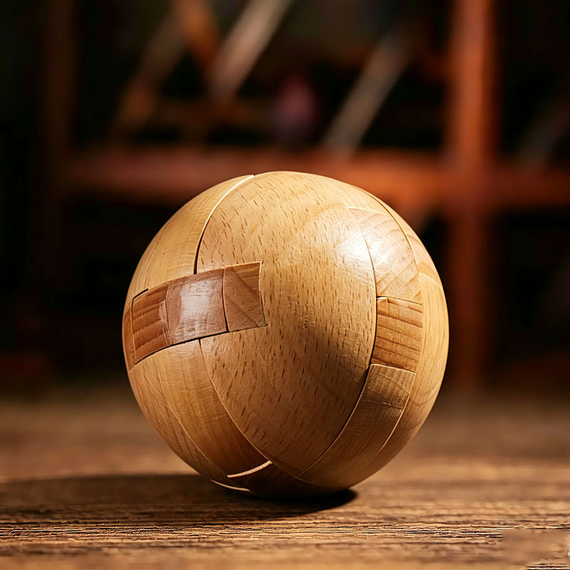 Wooden Puzzle Kids - Классическая деревянная головоломка-шар: развивающие логические игры