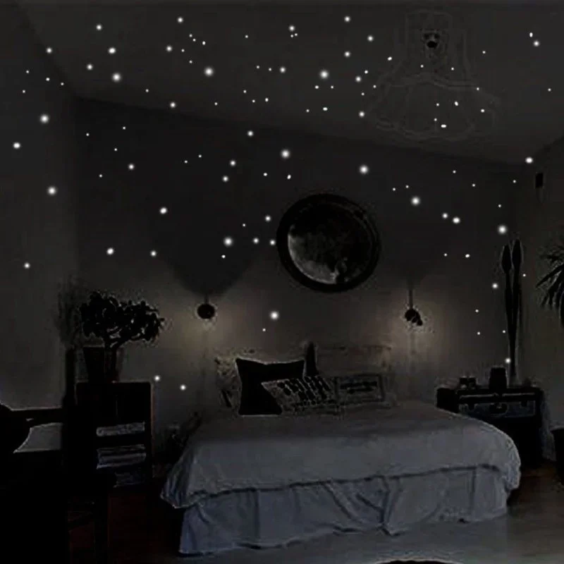 Glow In Dark Stars - Светящиеся Настенные Стикеры, 407 шт., Настенный